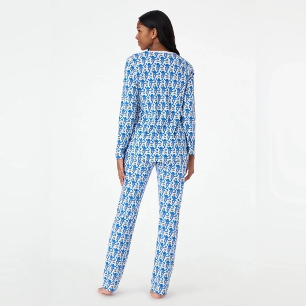 Roller Rabbit Blue Monkey Pajamas NWT